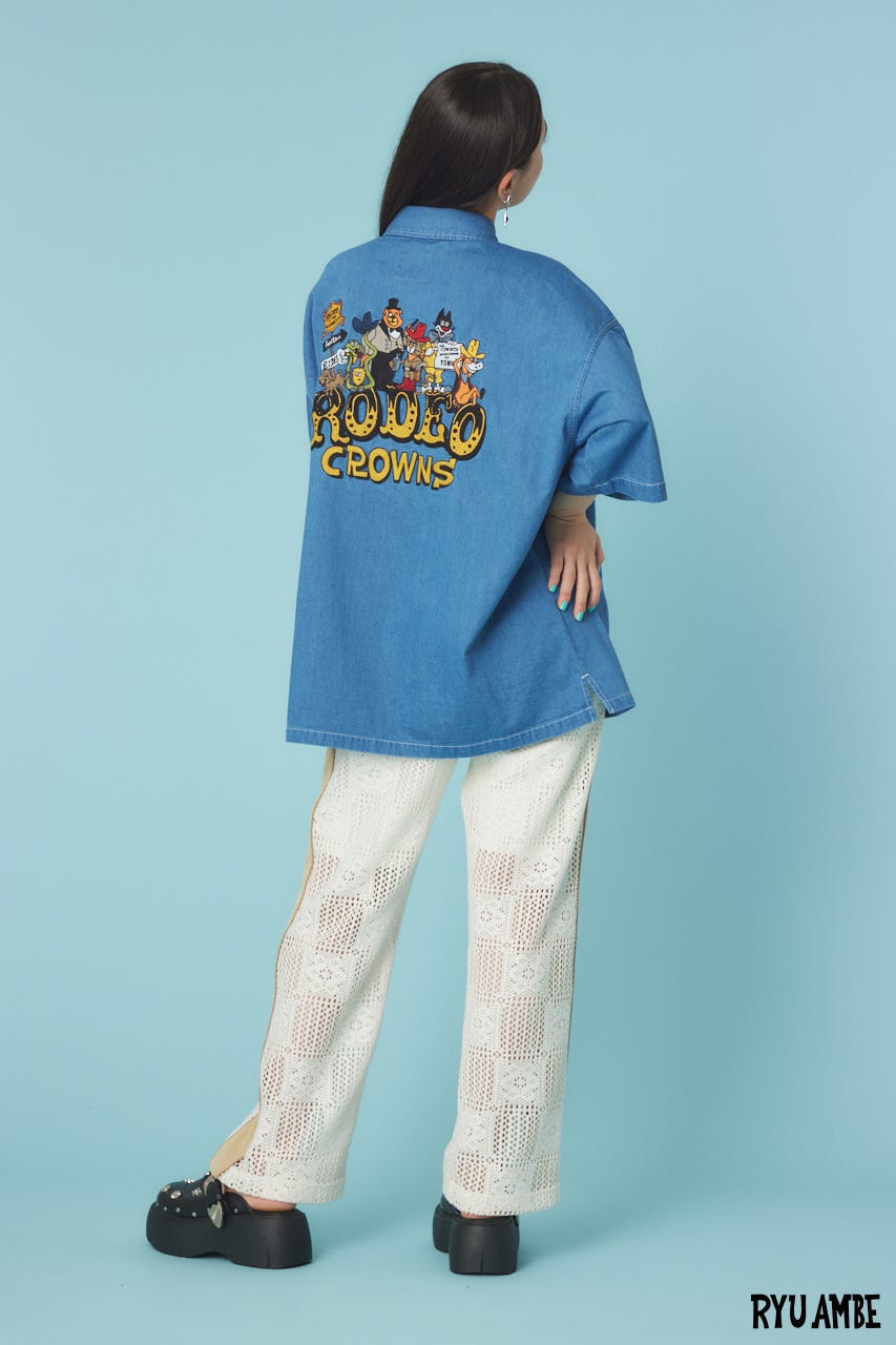 【UNISEX】(Ryu Ambe)Yee Haw シャツ BLU FREE