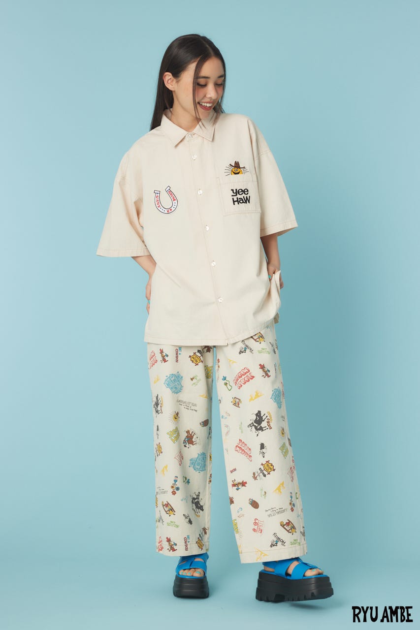 【UNISEX】(Ryu Ambe)Yee Haw シャツ IVOY FREE