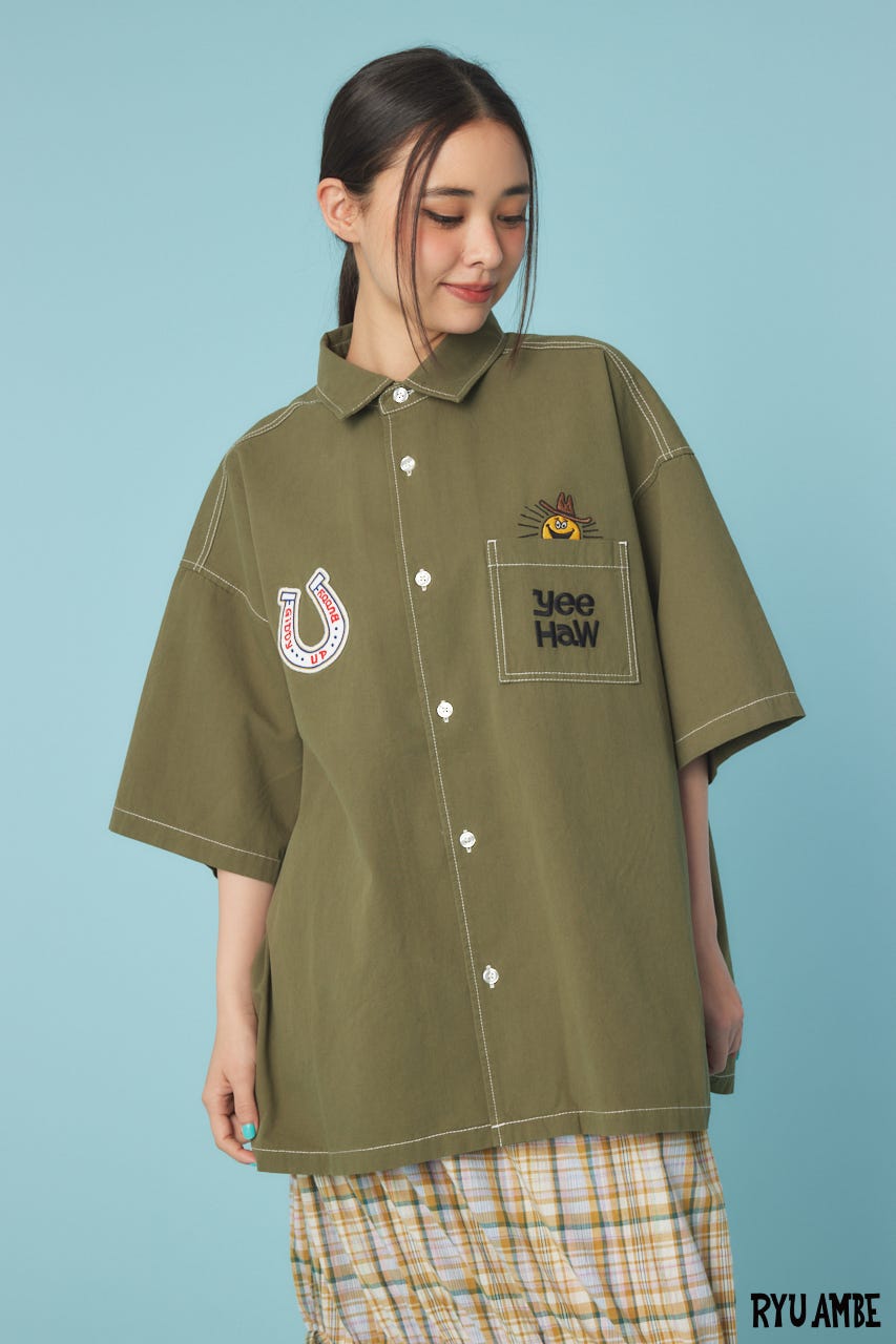 【UNISEX】(Ryu Ambe)Yee Haw シャツ KHA FREE