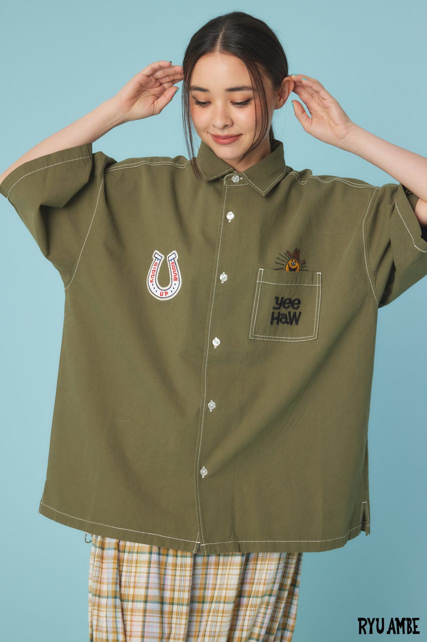 【UNISEX】(Ryu Ambe)Yee Haw シャツ KHA FREE
