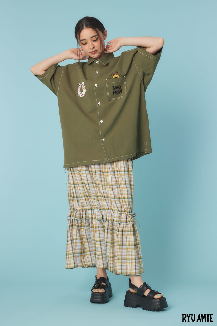 【UNISEX】(Ryu Ambe)Yee Haw シャツ KHA FREE