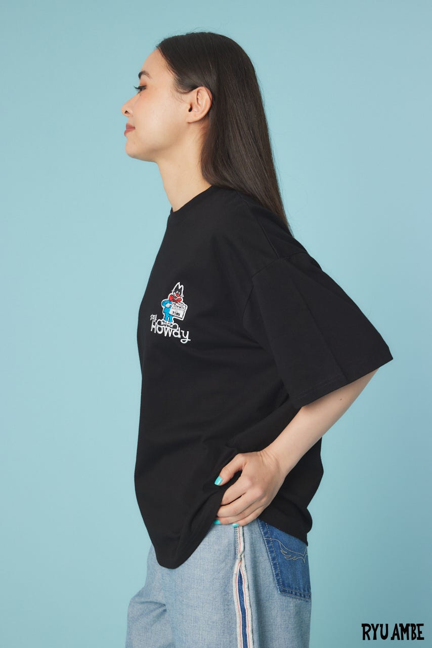 【UNISEX】(Ryu Ambe)MOTIF刺繍Tシャツ BLK M