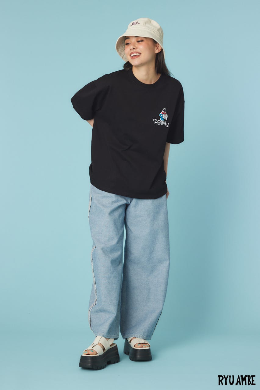【UNISEX】(Ryu Ambe)MOTIF刺繍Tシャツ BLK M