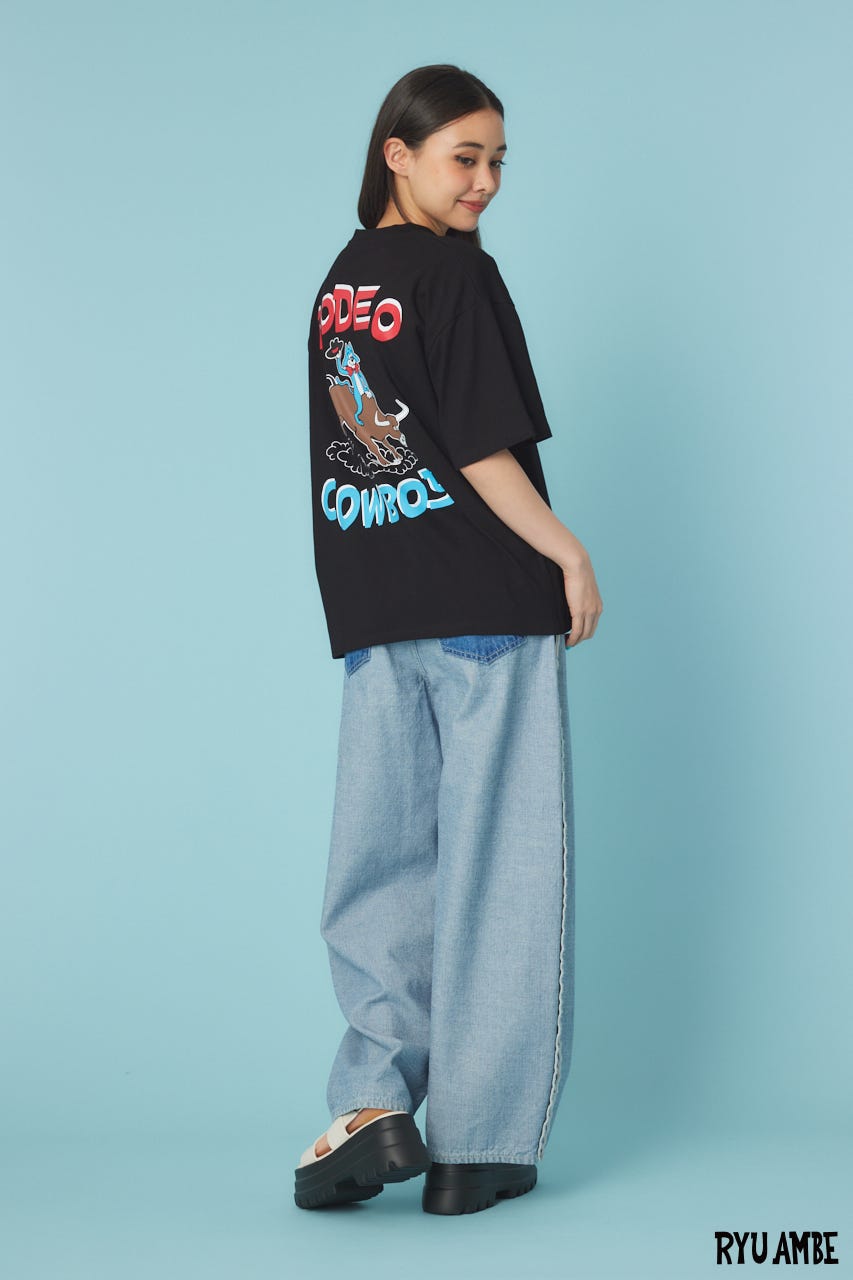 【UNISEX】(Ryu Ambe)MOTIF刺繍Tシャツ BLK M