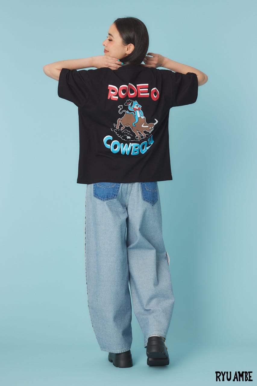 【UNISEX】(Ryu Ambe)MOTIF刺繍Tシャツ BLK M