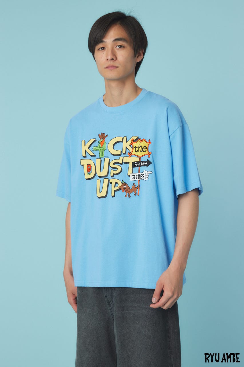 【UNISEX】(Ryu Ambe)MOTIF刺繍Tシャツ BLU L