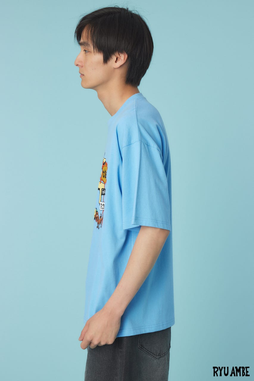 【UNISEX】(Ryu Ambe)MOTIF刺繍Tシャツ BLU L