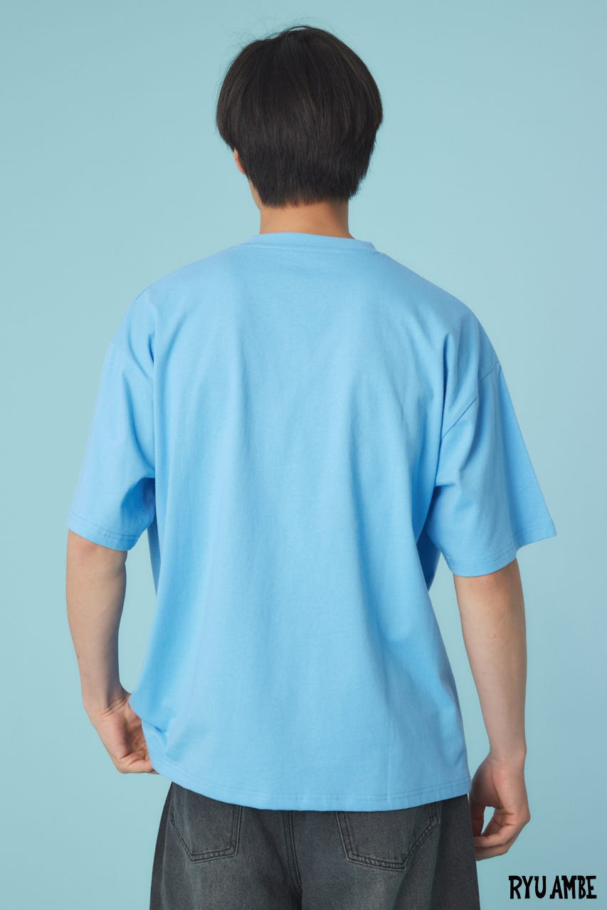 【UNISEX】(Ryu Ambe)MOTIF刺繍Tシャツ BLU L