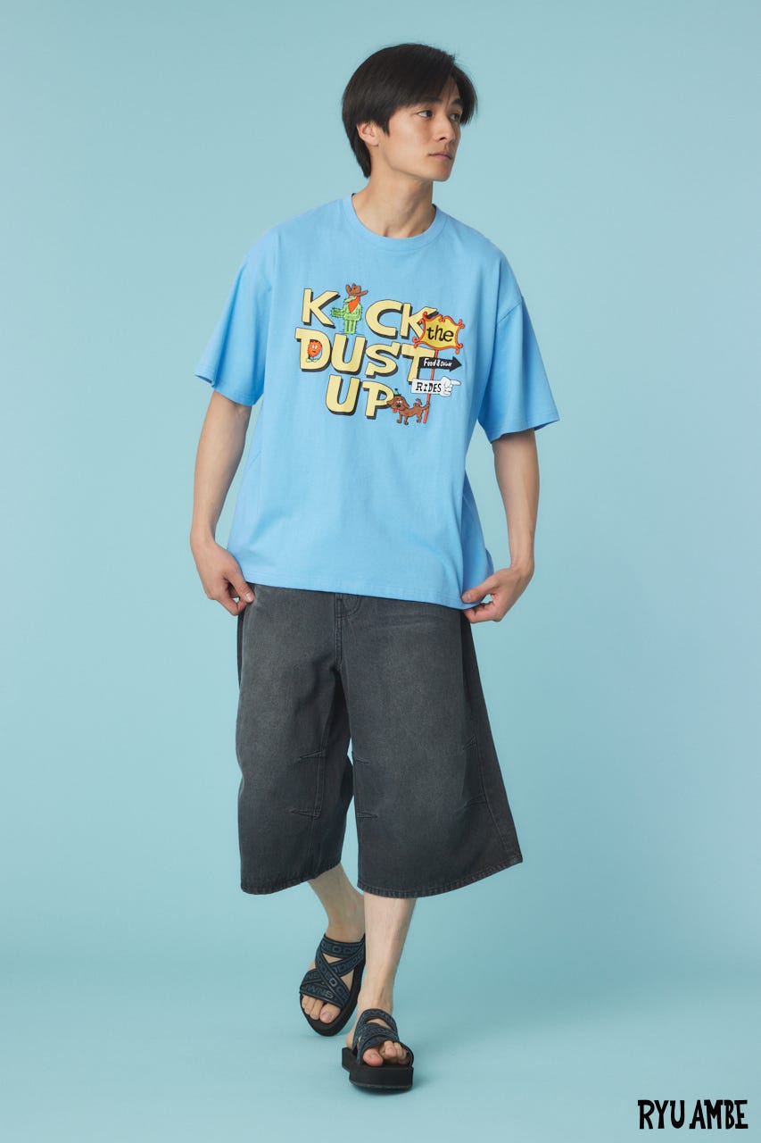 【UNISEX】(Ryu Ambe)MOTIF刺繍Tシャツ BLU L