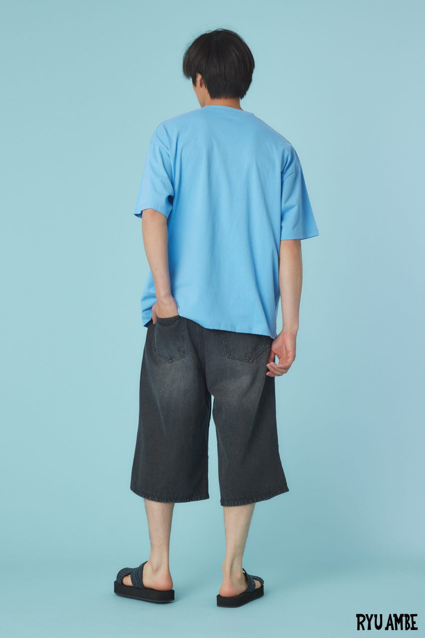 【UNISEX】(Ryu Ambe)MOTIF刺繍Tシャツ BLU L
