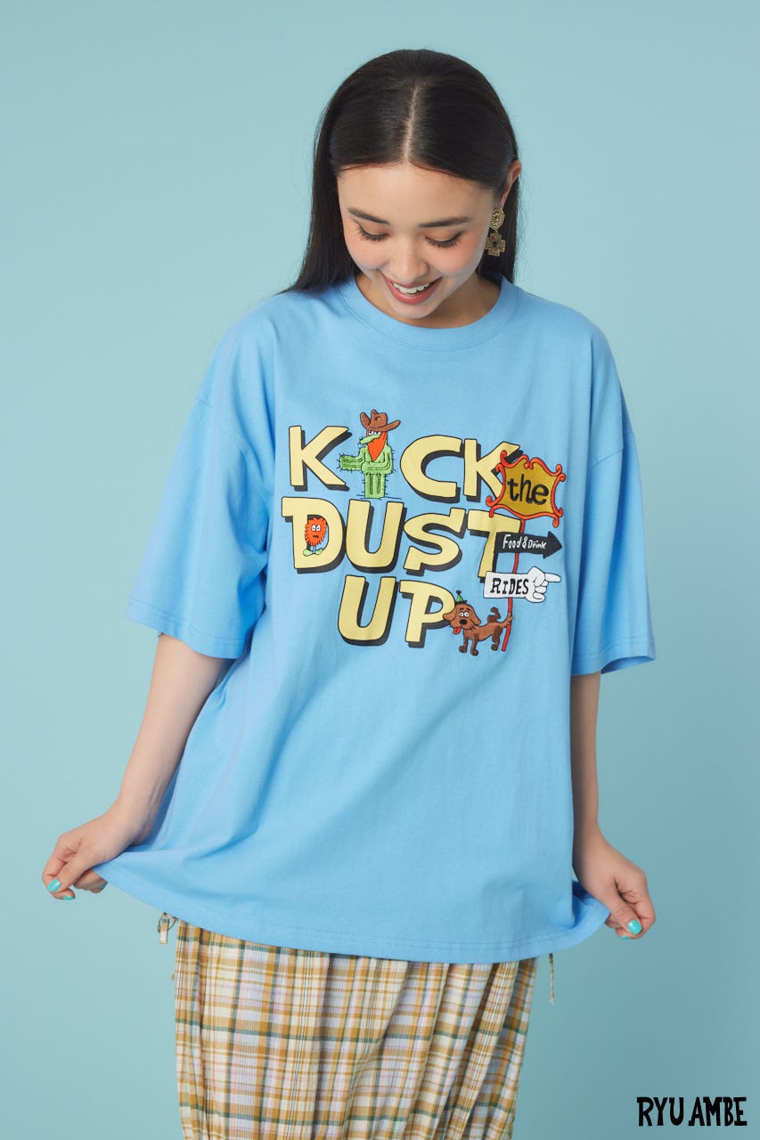 【UNISEX】(Ryu Ambe)MOTIF刺繍Tシャツ BLU L