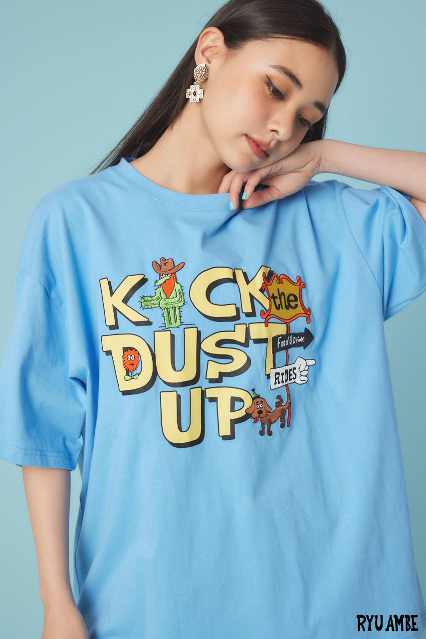 【UNISEX】(Ryu Ambe)MOTIF刺繍Tシャツ BLU L