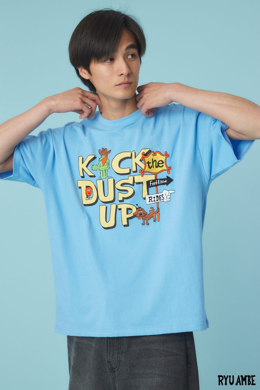 【UNISEX】(Ryu Ambe)MOTIF刺繍Tシャツ BLU L