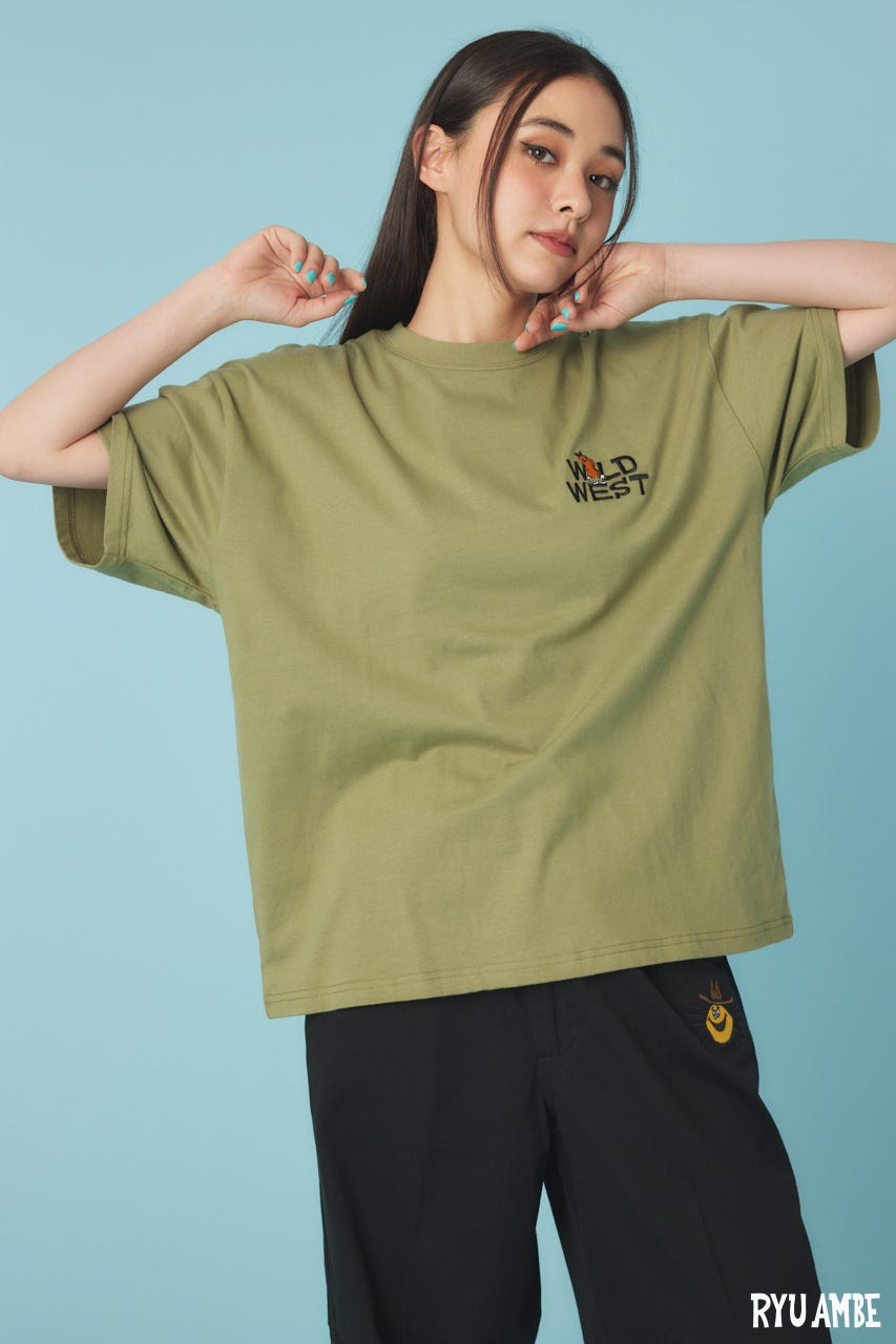 【UNISEX】(Ryu Ambe)MOTIF刺繍Tシャツ KHA M