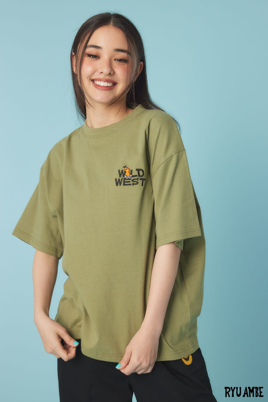 【UNISEX】(Ryu Ambe)MOTIF刺繍Tシャツ KHA M
