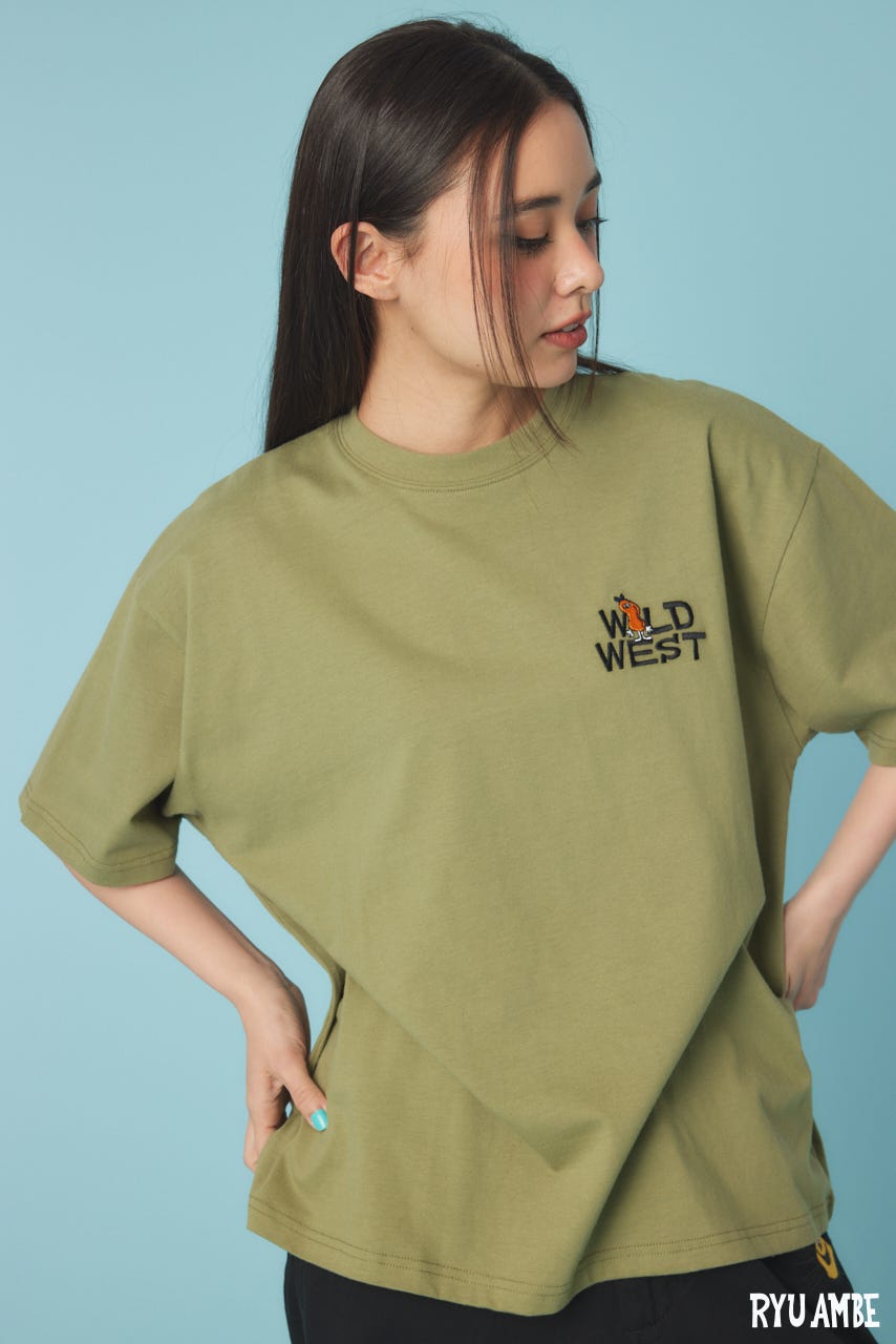 【UNISEX】(Ryu Ambe)MOTIF刺繍Tシャツ KHA M