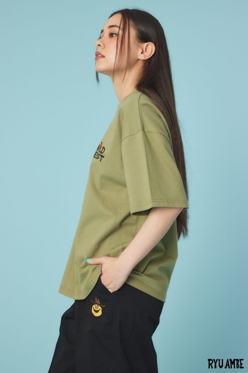 【UNISEX】(Ryu Ambe)MOTIF刺繍Tシャツ KHA M