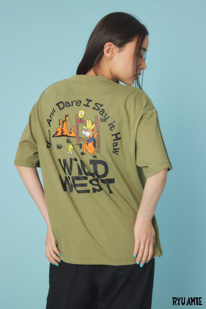【UNISEX】(Ryu Ambe)MOTIF刺繍Tシャツ KHA M