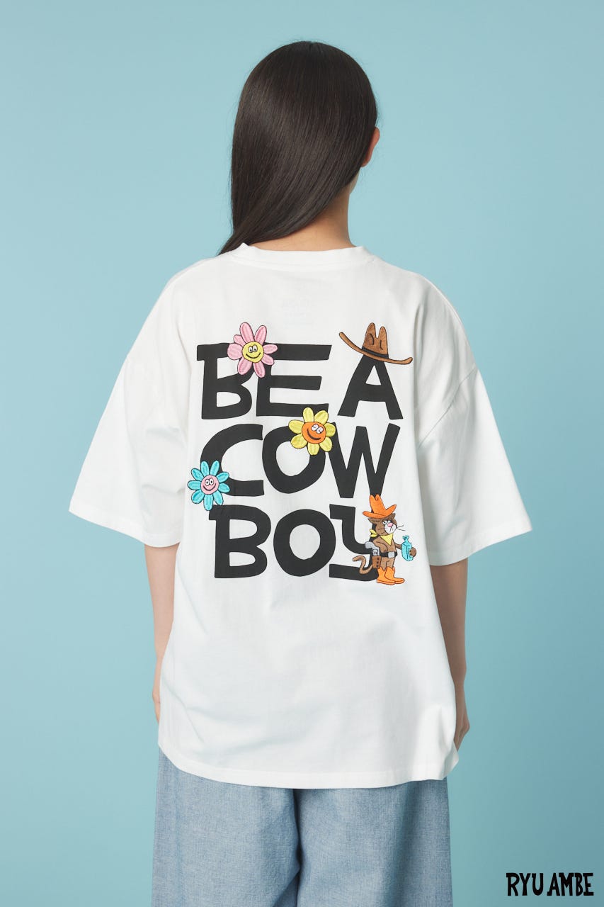 【UNISEX】(Ryu Ambe)MOTIF刺繍Tシャツ O/WHT M
