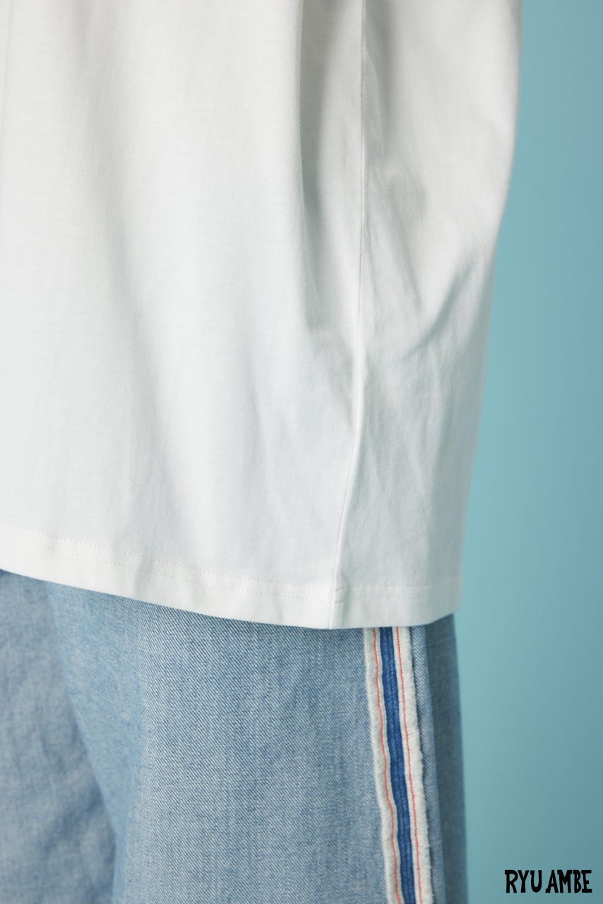 【UNISEX】(Ryu Ambe)MOTIF刺繍Tシャツ O/WHT M