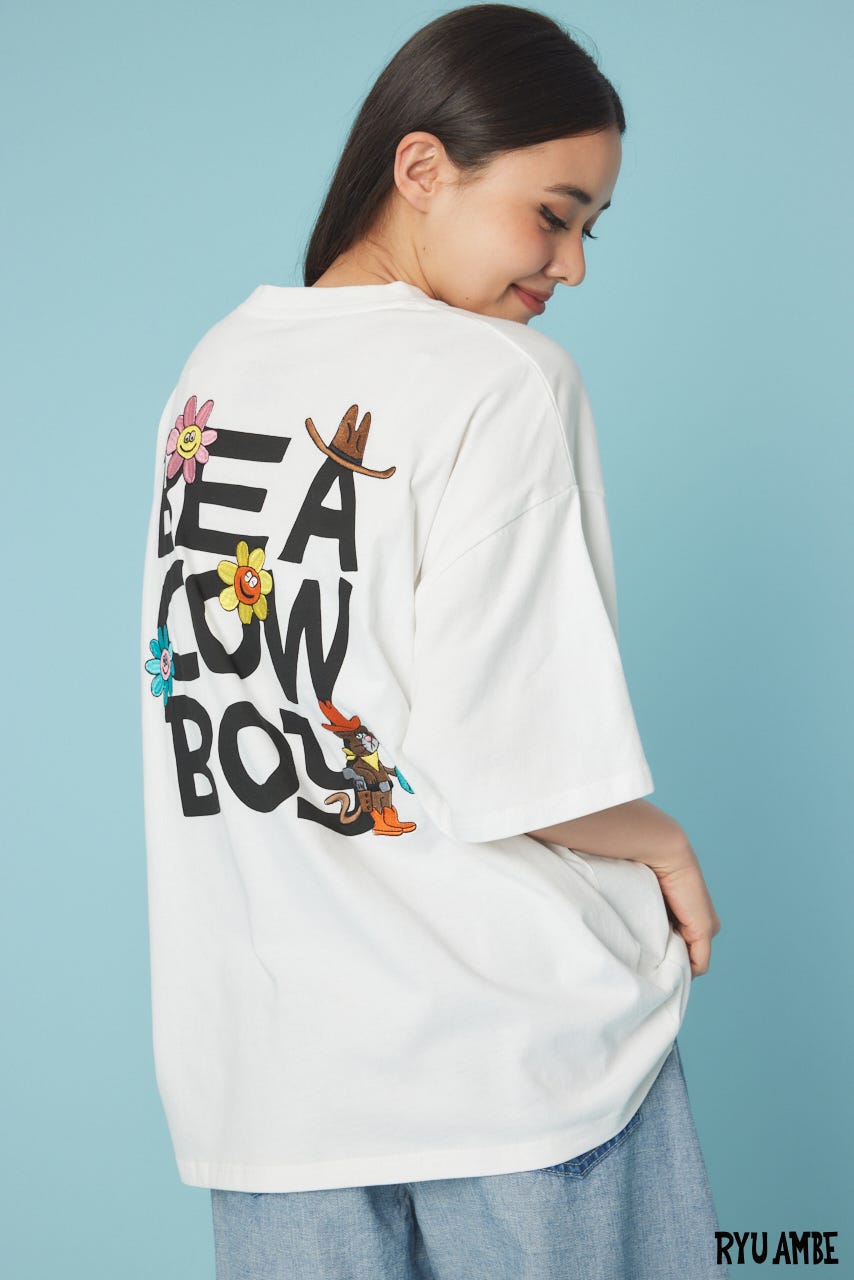 【UNISEX】(Ryu Ambe)MOTIF刺繍Tシャツ O/WHT M