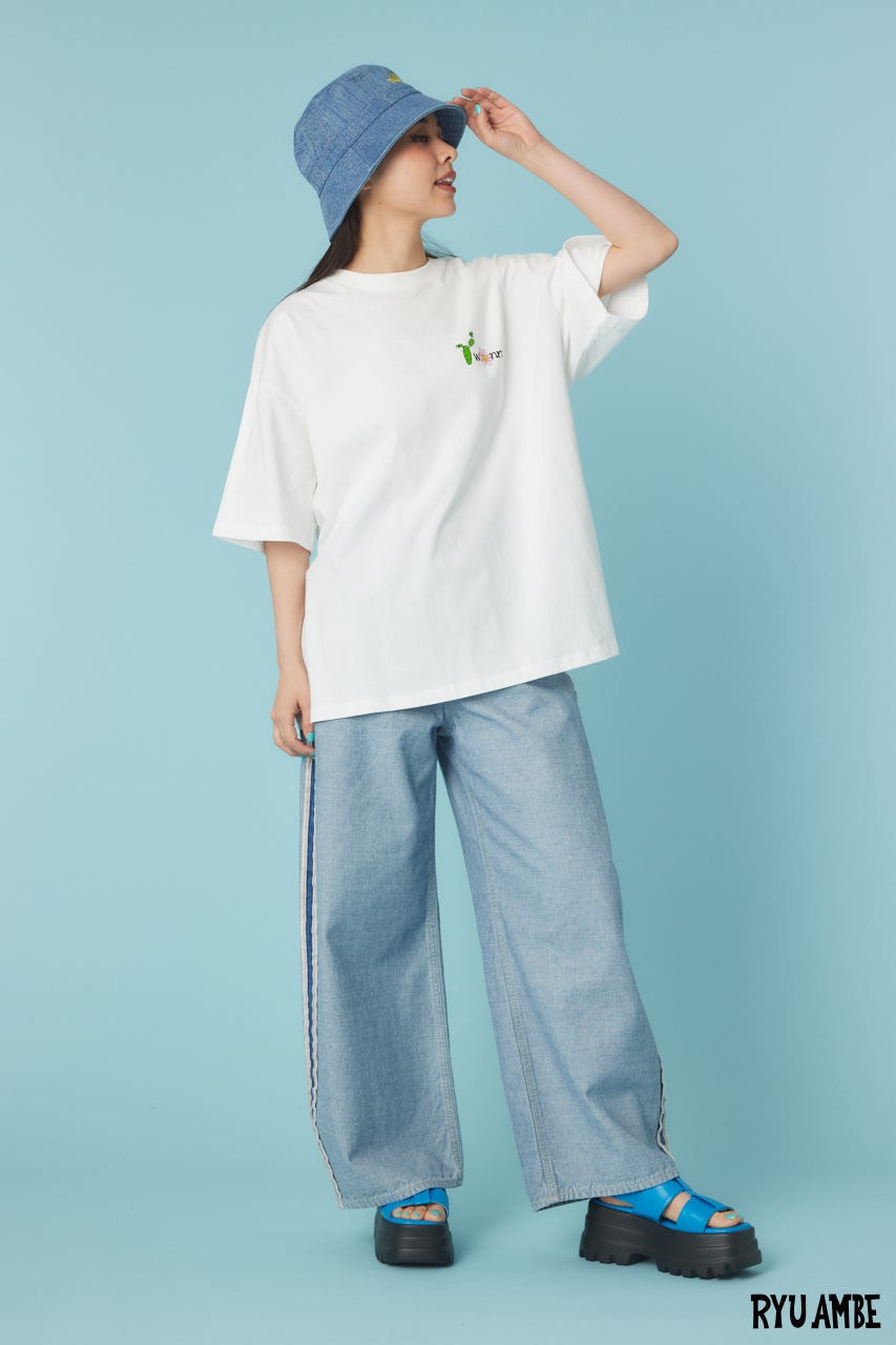 【UNISEX】(Ryu Ambe)MOTIF刺繍Tシャツ O/WHT M