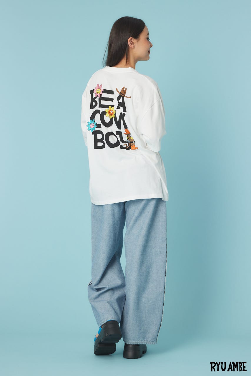 【UNISEX】(Ryu Ambe)MOTIF刺繍Tシャツ O/WHT M