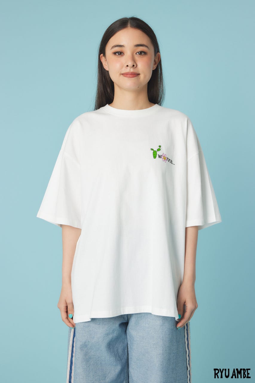 【UNISEX】(Ryu Ambe)MOTIF刺繍Tシャツ O/WHT M