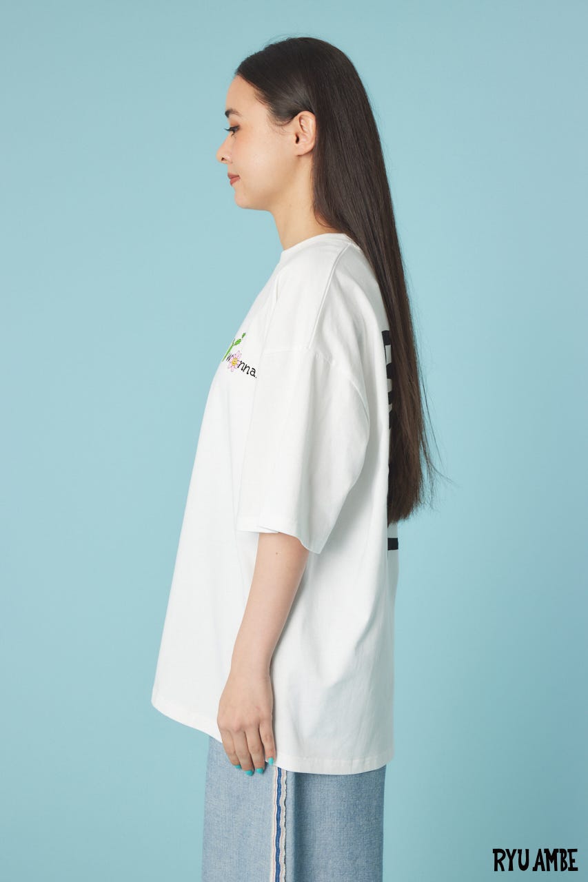【UNISEX】(Ryu Ambe)MOTIF刺繍Tシャツ O/WHT M