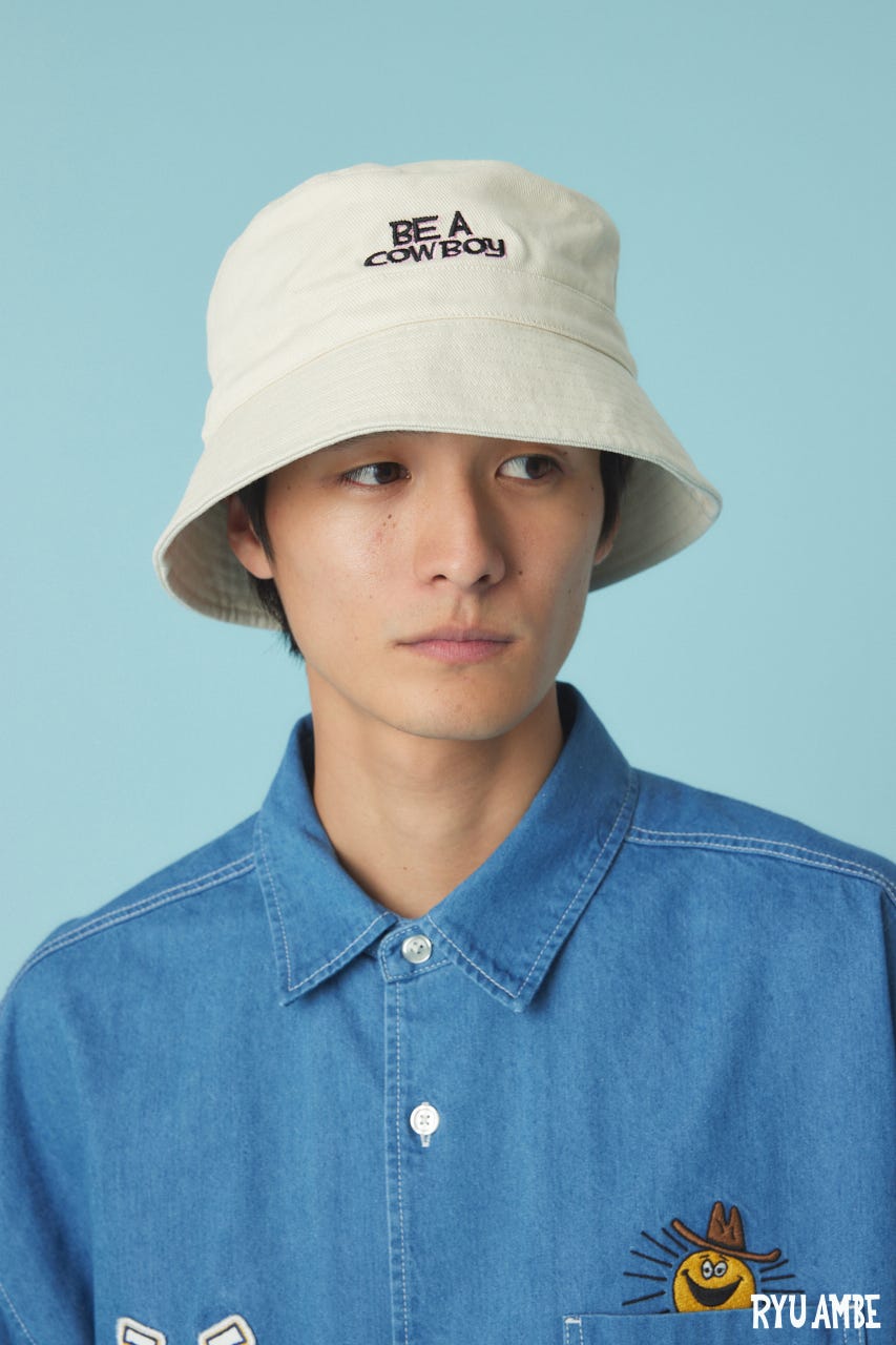 【UNISEX】(Ryu Ambe) バケットハット O/WHT FREE