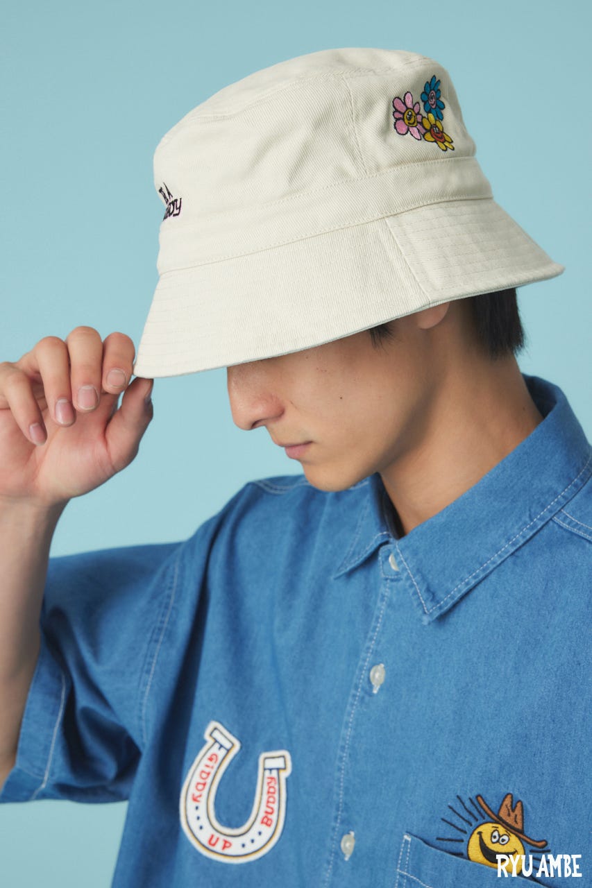 【UNISEX】(Ryu Ambe) バケットハット O/WHT FREE
