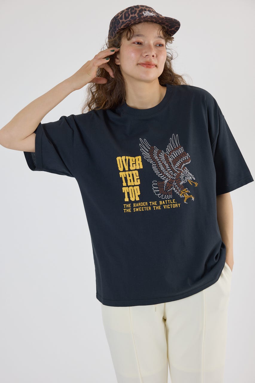 Embroidery motif Tシャツ BLK L