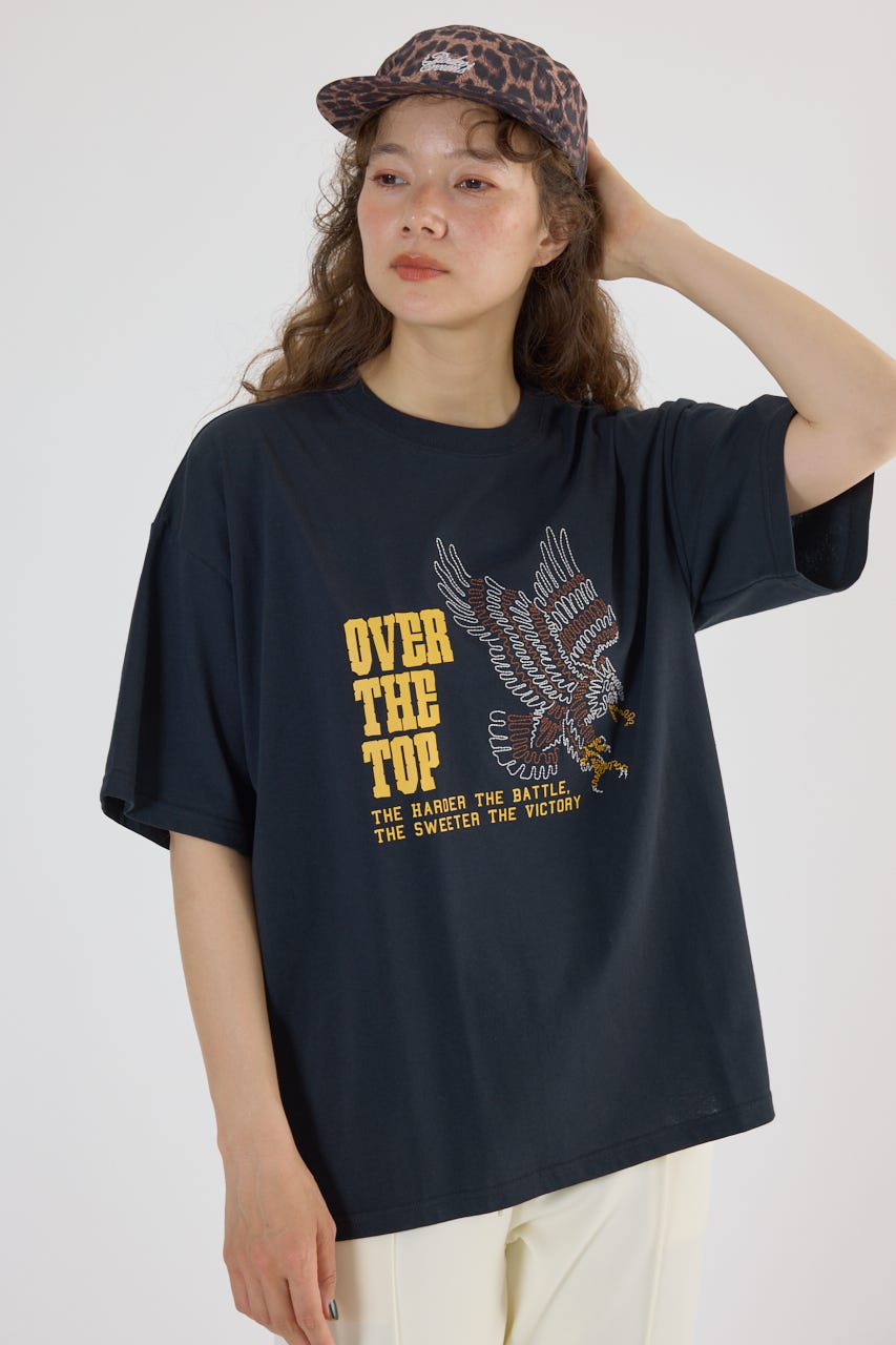 Embroidery motif Tシャツ BLK L