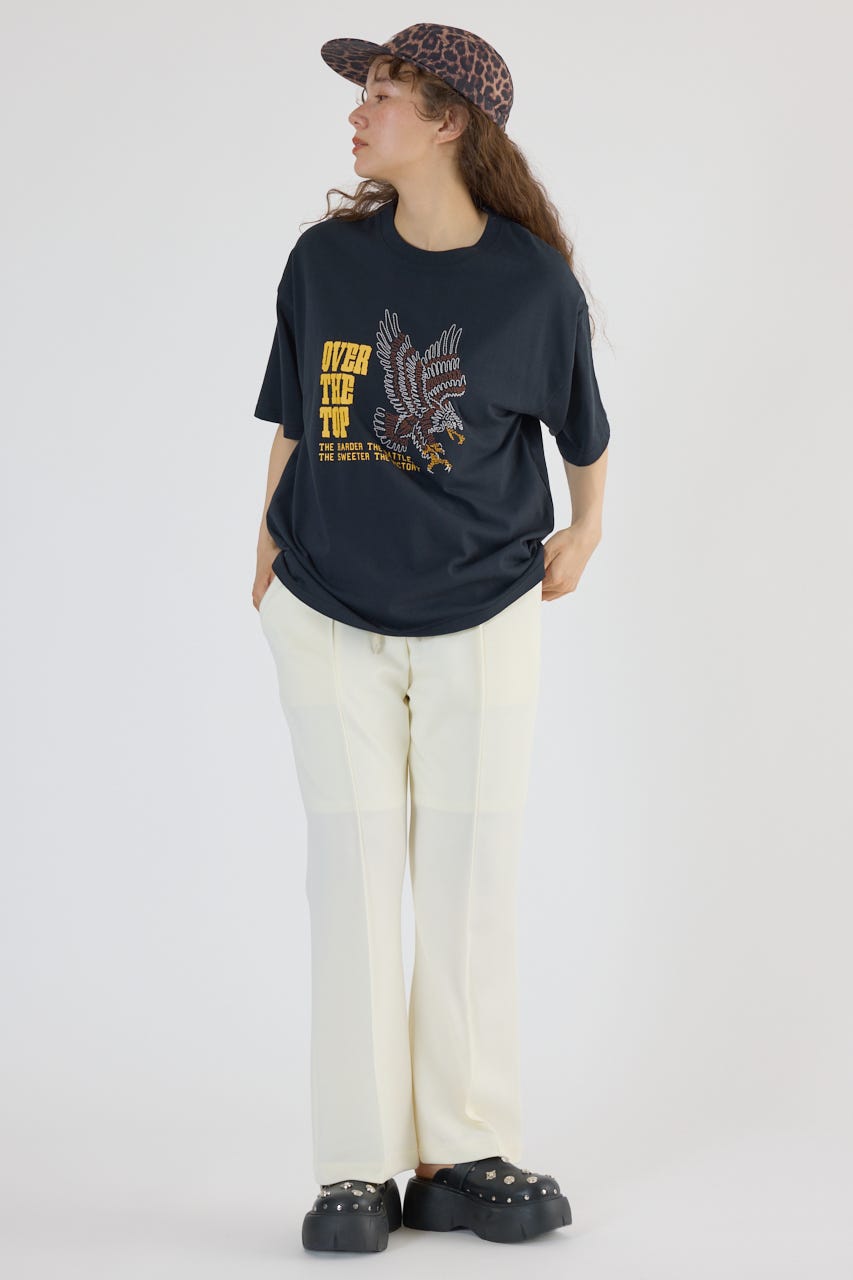 Embroidery motif Tシャツ BLK L
