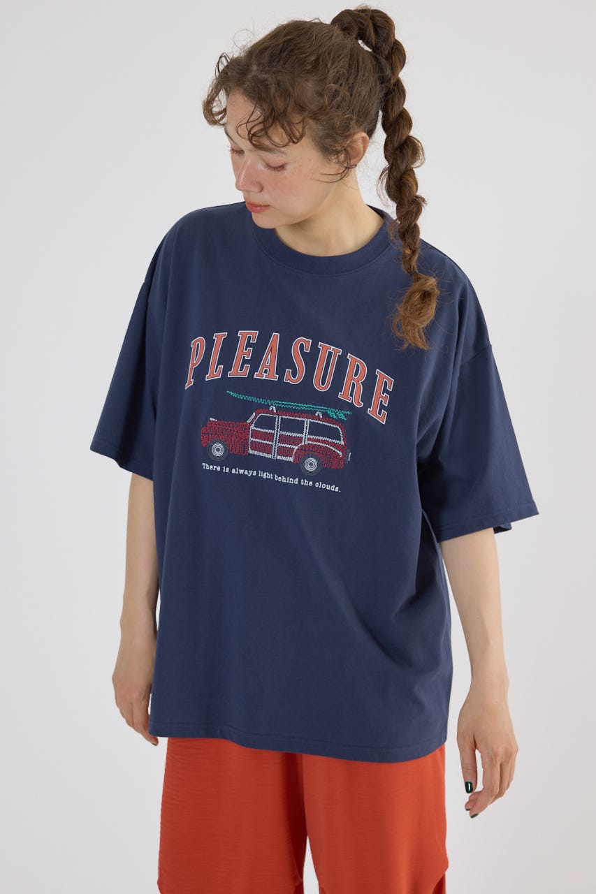 Embroidery motif Tシャツ NVY M
