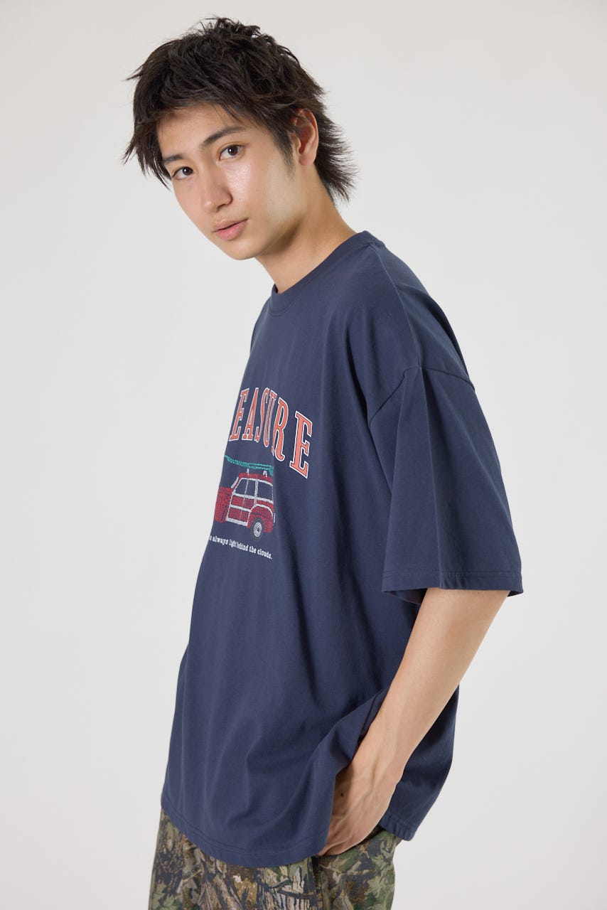 Embroidery motif Tシャツ NVY M