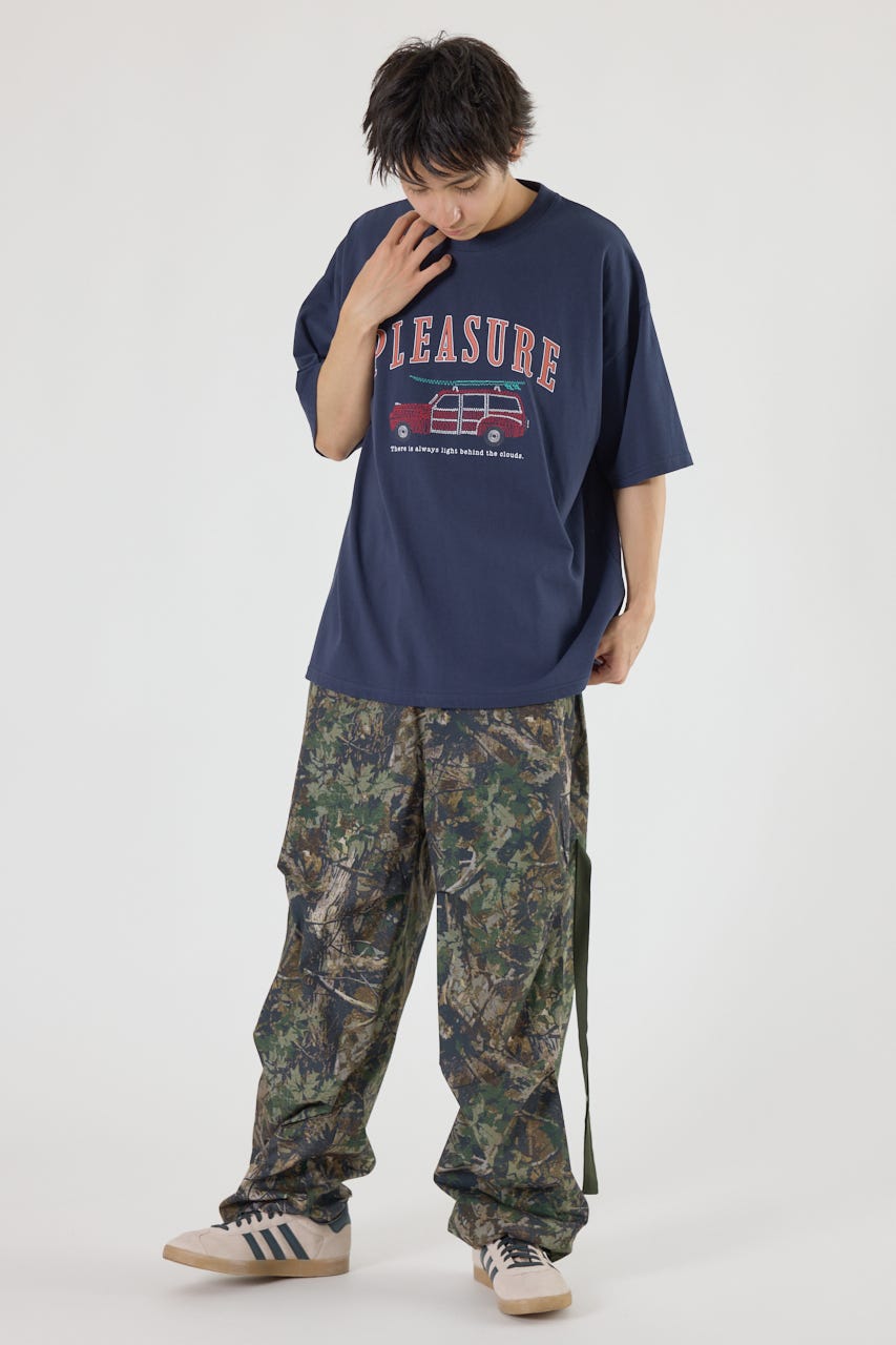 Embroidery motif Tシャツ NVY M