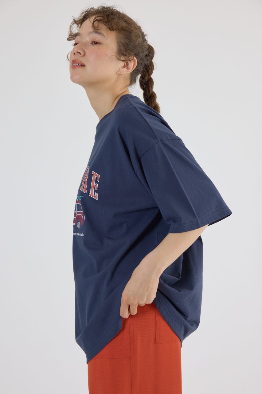 Embroidery motif Tシャツ NVY M