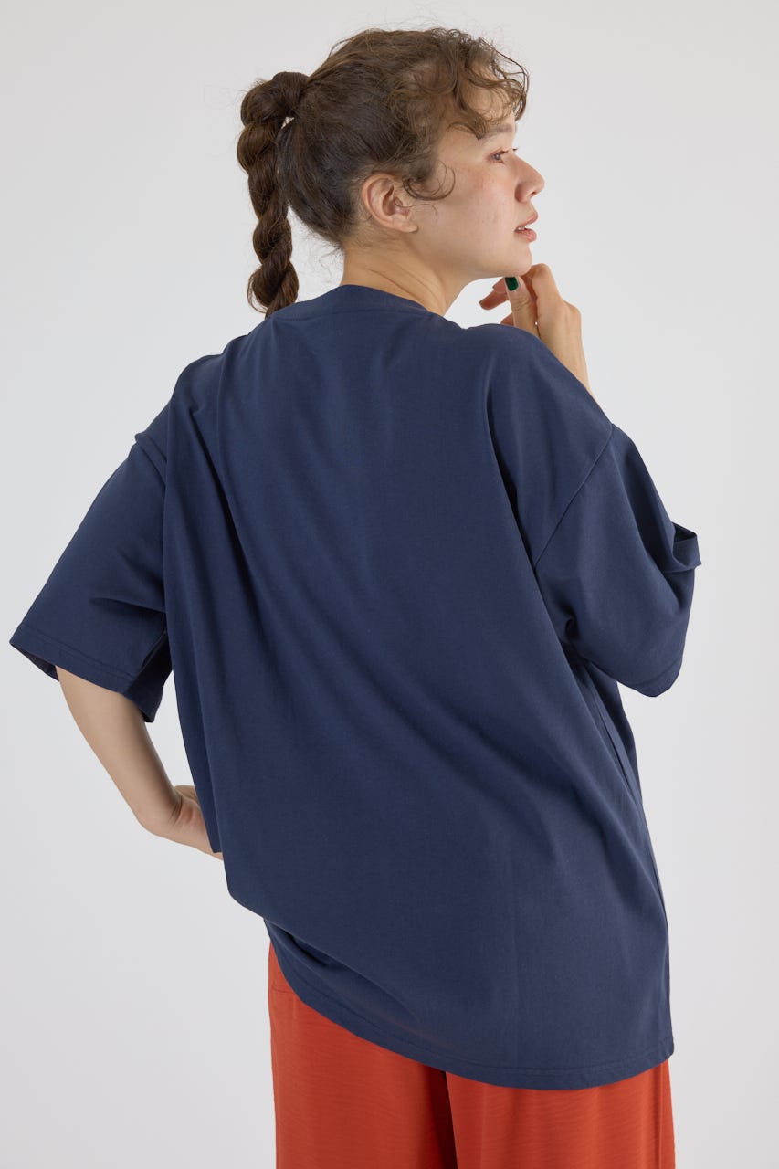Embroidery motif Tシャツ NVY M