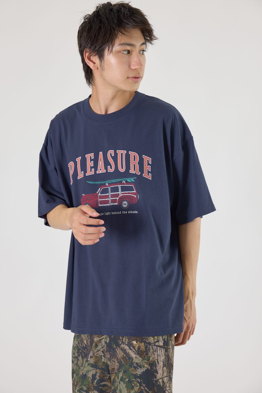 Embroidery motif Tシャツ NVY M