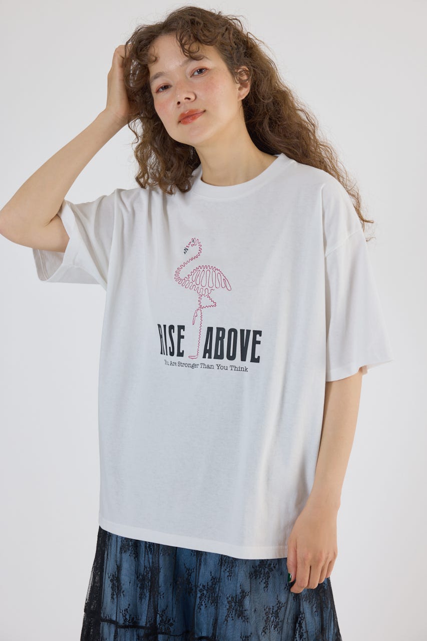 Embroidery motif Tシャツ WHT L