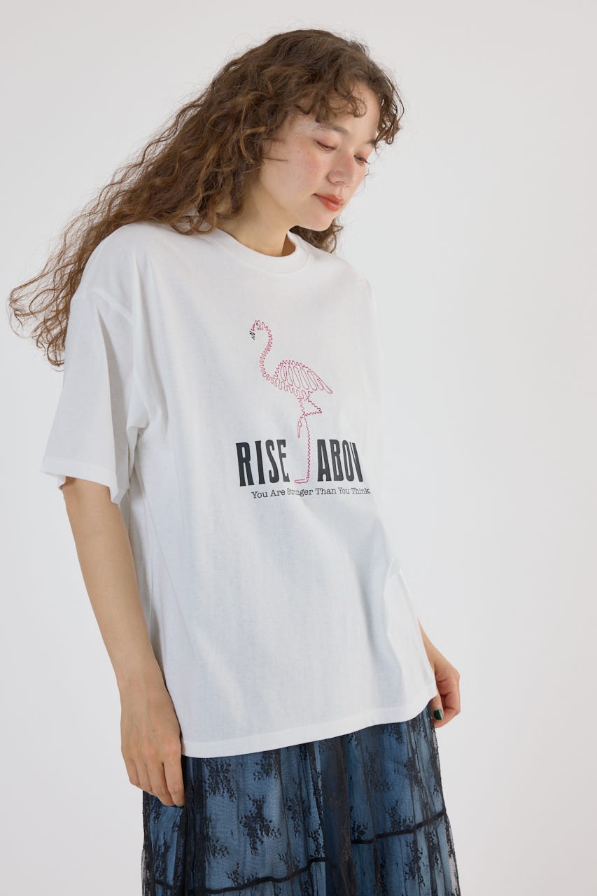 Embroidery motif Tシャツ WHT L