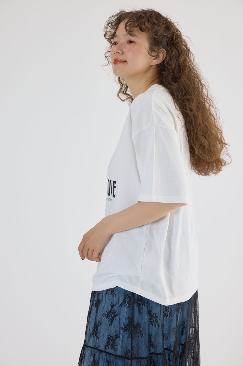 Embroidery motif Tシャツ WHT L