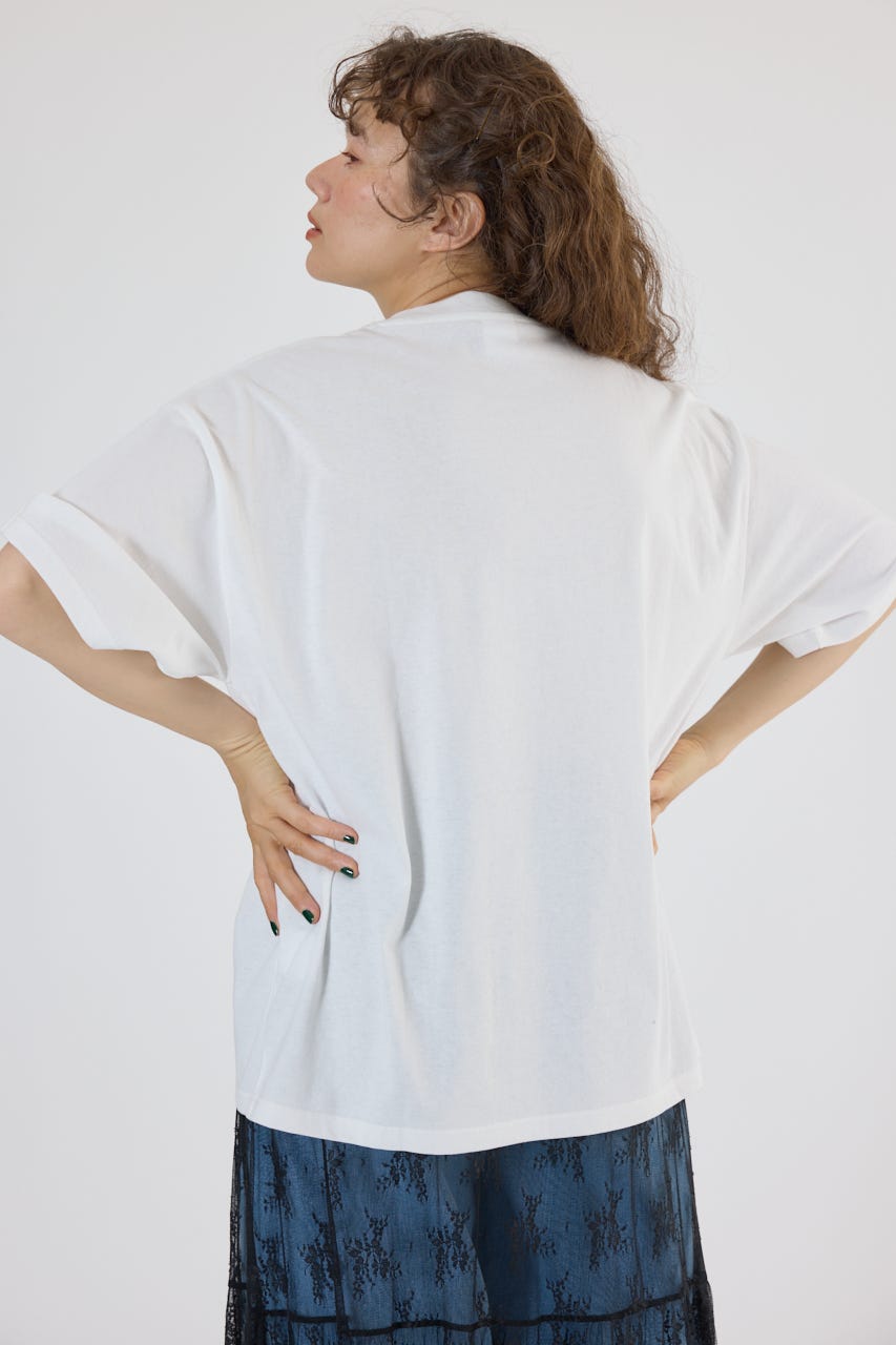 Embroidery motif Tシャツ WHT L