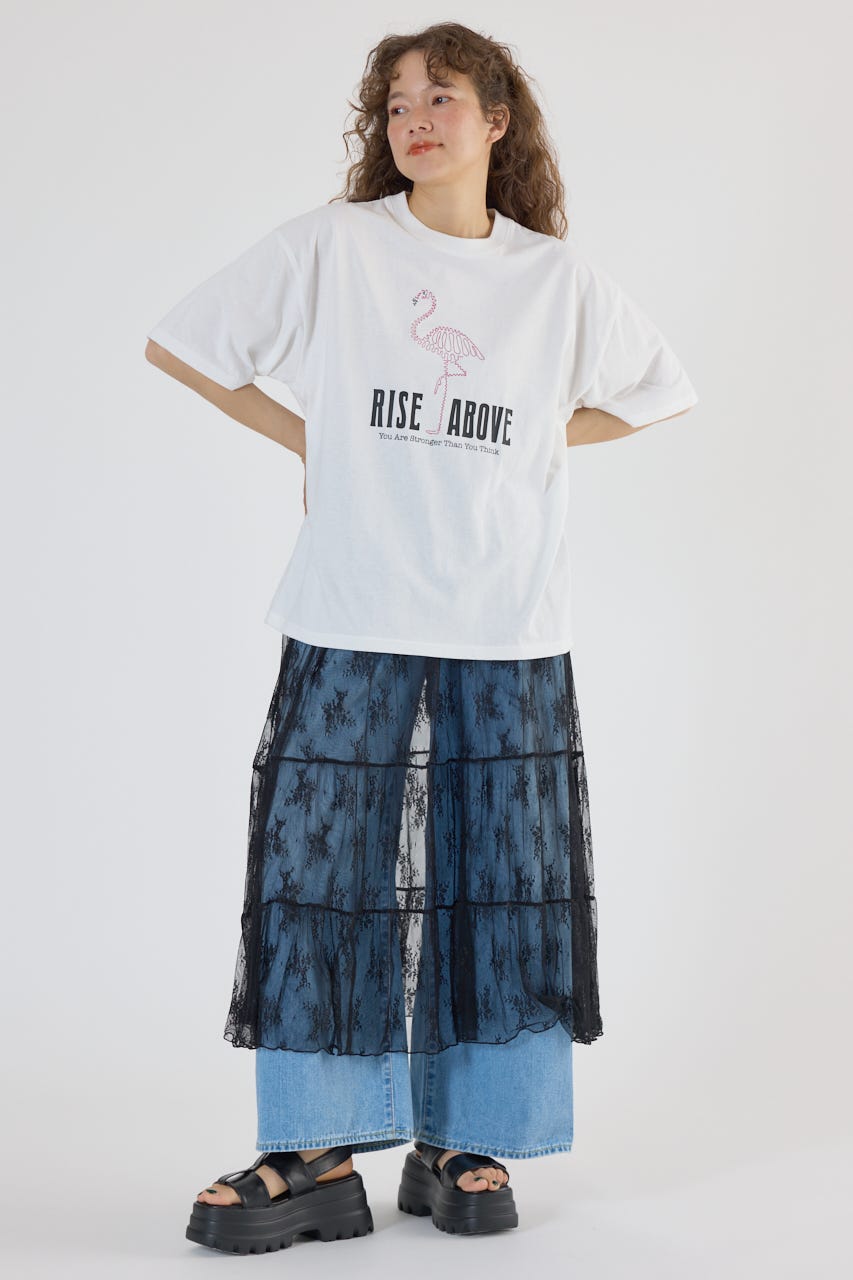 Embroidery motif Tシャツ WHT L
