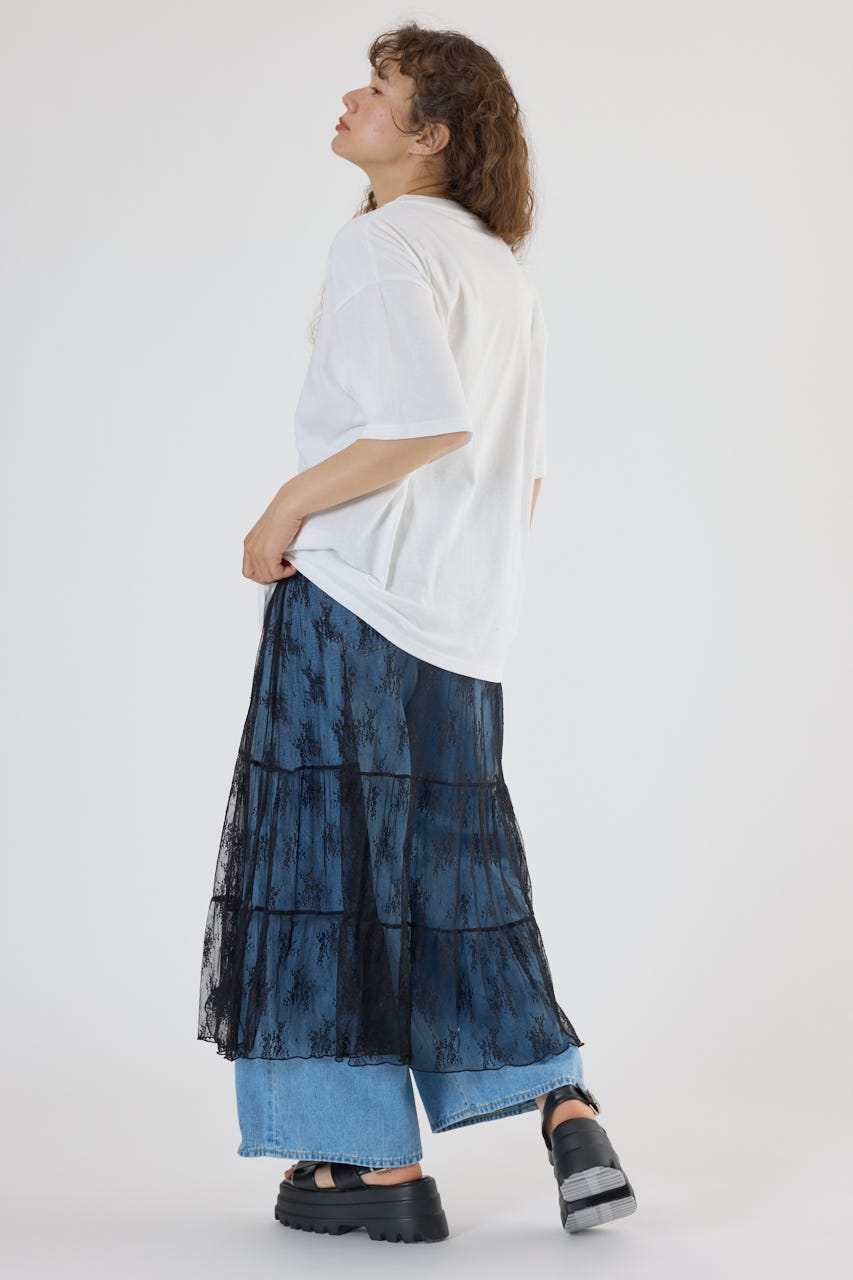 Embroidery motif Tシャツ WHT L