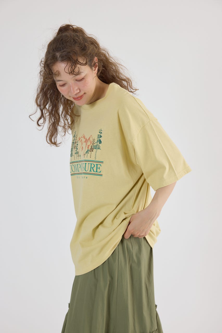 Embroidery motif Tシャツ YEL L