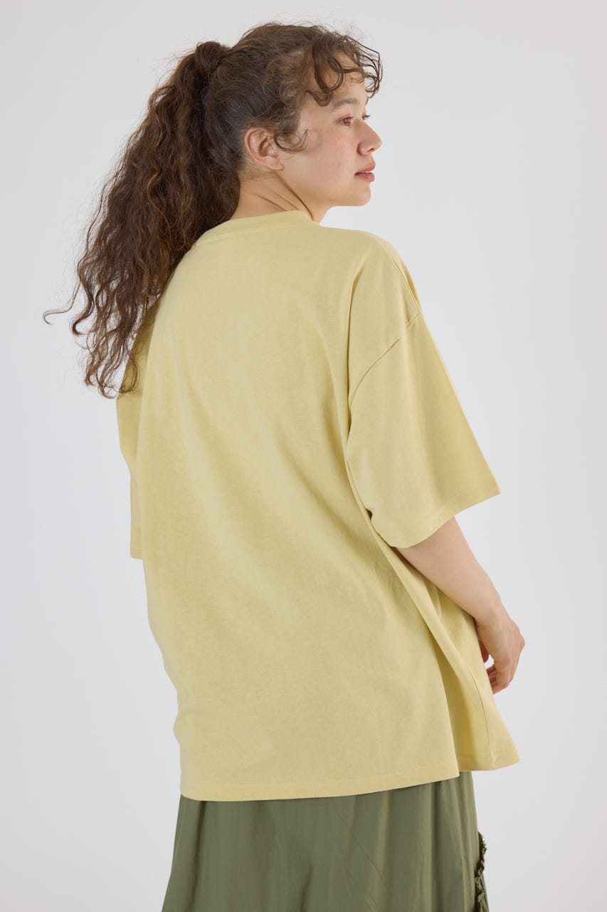 Embroidery motif Tシャツ YEL L