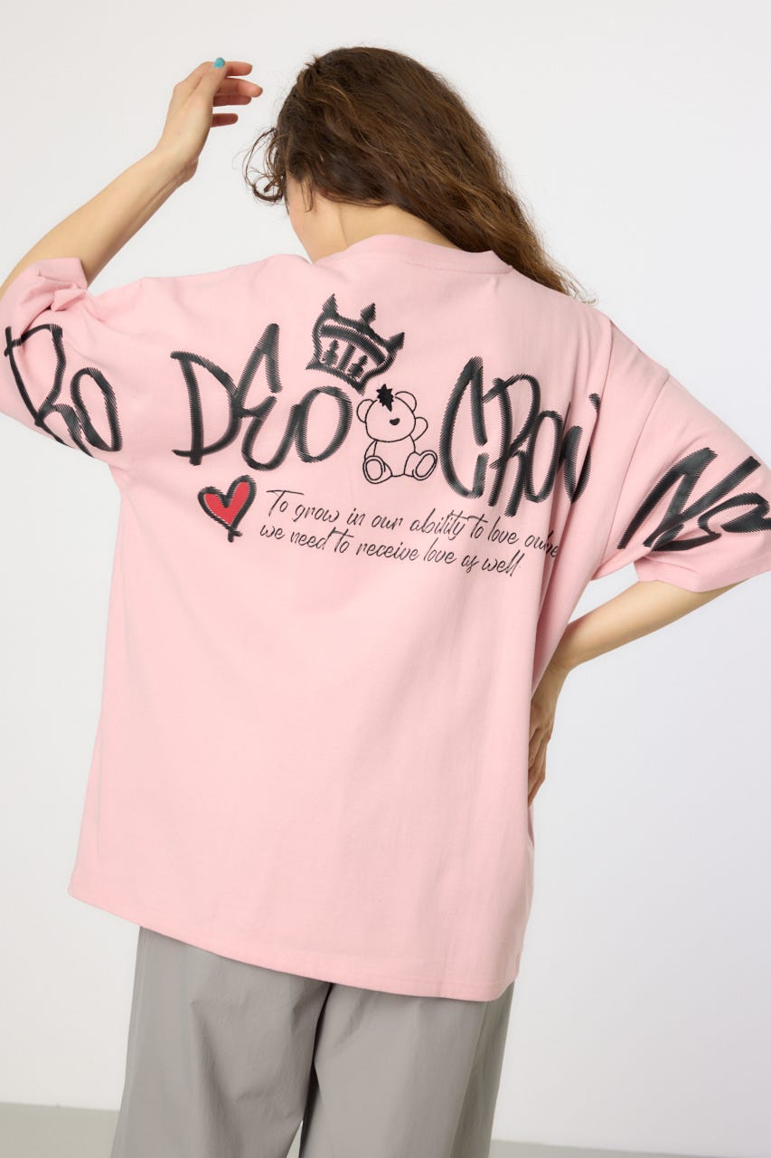 【UNISEX】BRIDGE BEAR LOGO Tシャツ PNK M