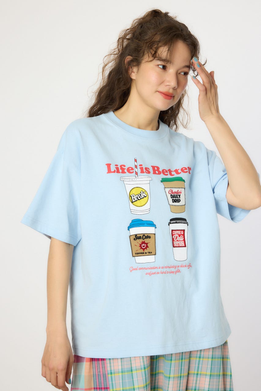 【UNISEX】PATCH CLOTH Tシャツ SAX M